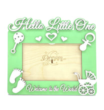 Load image into Gallery viewer, Hello Little One Baby Wooden Photo Frame Handmade for Tabletop or Wall Gift Idea - babycomfort.co.uk