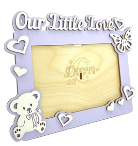 Our Little Love Baby Wooden Photo Frame Handmade Tabletop Wall Decorative Gift - babycomfort.co.uk