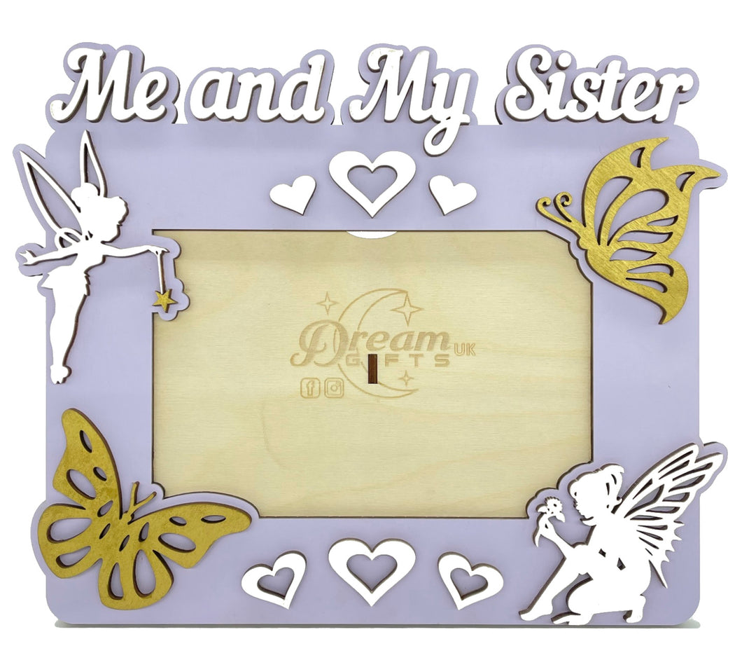 Me and My Sister Baby Wooden Photo Frame Handmade Tabletop Wall Decorative Gift - babycomfort.co.uk