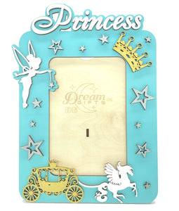Princess Baby Wooden Photo Frame Handmade for Tabletop Wall Decorative Gift - babycomfort.co.uk