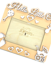 Load image into Gallery viewer, Hello Little One Baby Wooden Photo Frame Handmade Gift for Tabletop or Wall - babycomfort.co.uk