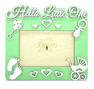 Hello Little One Baby Wooden Photo Frame Handmade Gift for Tabletop or Wall - babycomfort.co.uk