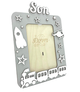 Son Baby Wooden Photo Frame Handmade for Tabletop Wall Decorative Gift Idea - babycomfort.co.uk