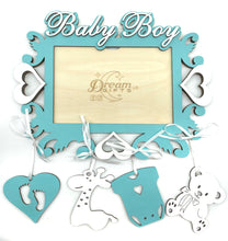Load image into Gallery viewer, Baby Boy Wooden Photo Frame Handmade for Tabletop Wall Decorative Gift Idea - babycomfort.co.uk