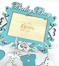 Load image into Gallery viewer, Baby Boy Wooden Photo Frame Handmade for Tabletop Wall Decorative Gift Idea - babycomfort.co.uk