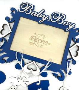 Baby Boy Wooden Photo Frame Handmade for Tabletop Wall Decorative Gift Idea - babycomfort.co.uk