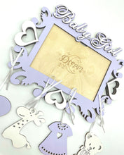 Load image into Gallery viewer, Baby Girl Photo Frame Handmade Tabletop Wall Decorative Style Gift Idea - babycomfort.co.uk