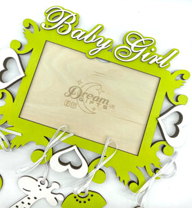 Baby Girl Photo Frame Handmade Tabletop Wall Decorative Style Gift Idea - babycomfort.co.uk
