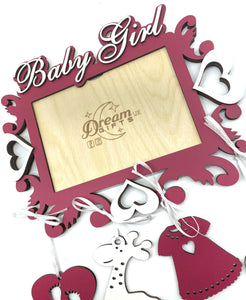 Baby Girl Photo Frame Handmade Tabletop Wall Decorative Style Gift Idea - babycomfort.co.uk