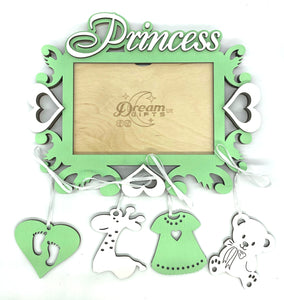 Princess Photo Frame Handmade Tabletop Wall Decorative Style Baby Girl Gift Idea - babycomfort.co.uk