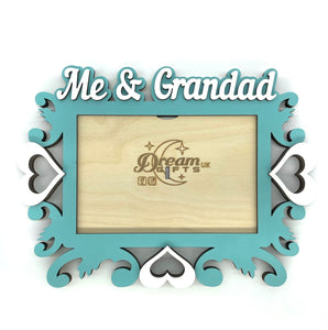 Me & Grandad Photo Frame Handmade Tabletop Wall Decorative Style Baby Gift Idea