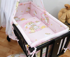 6 Pcs Crib Bedding Set with Terry sheet + All-round Bumper 90x40 cm - Pattern - babycomfort.co.uk