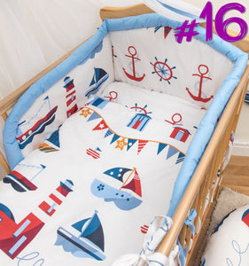 5 Piece Baby Kids Bedding Set Duvet Cover / Safety Bumper to fit Cot / Cot Bed - babycomfort.co.uk