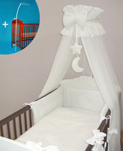 Load image into Gallery viewer, CANOPY + HOLDER 480cm WIDTH FIT BABY COT /COTBED - Cover 4 sides WHITE/M - babycomfort.co.uk