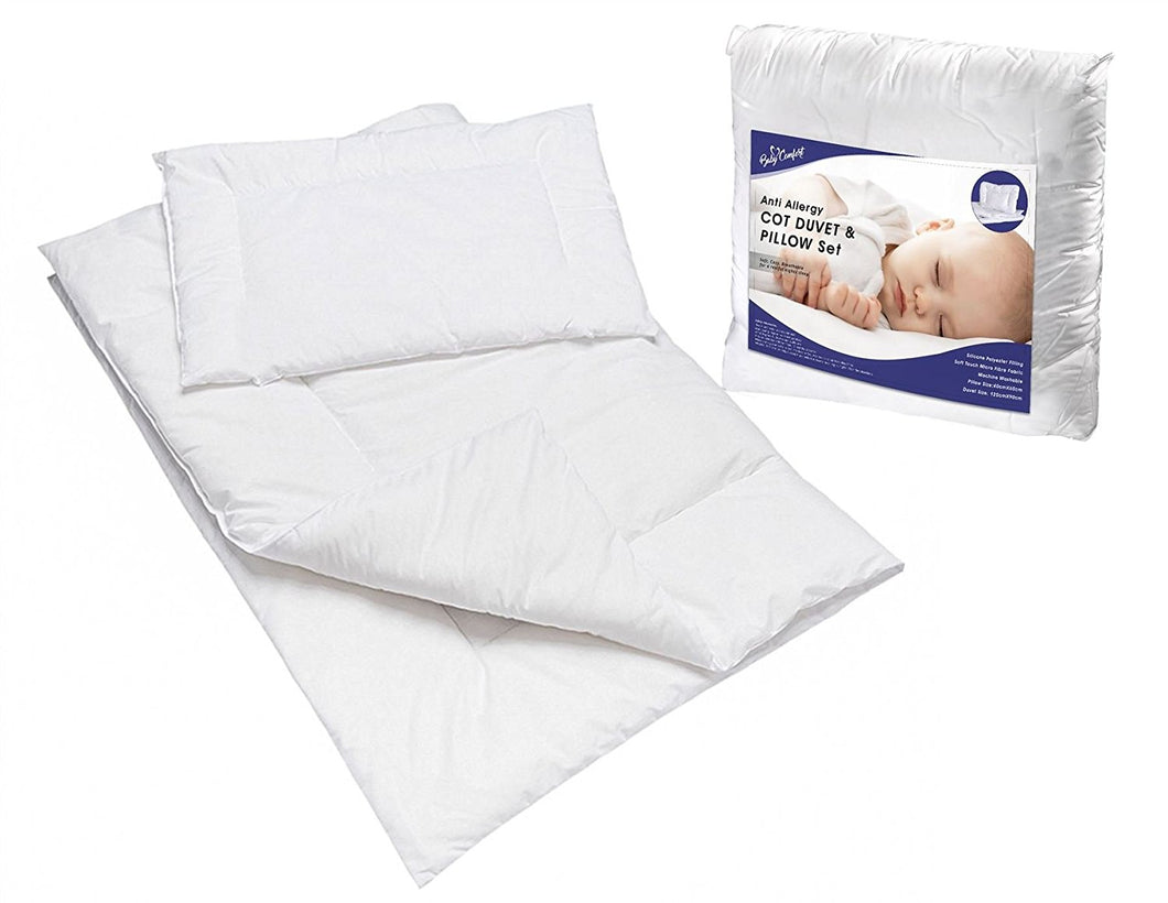 ANTI ALLERGY DUVET AND PILLOW SET 120x90 CM FOR BABY COT - babycomfort.co.uk