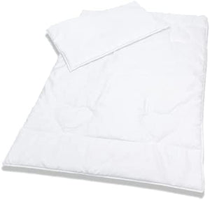 Baby Bedding Duvet and Pillow Quilted Set for Cot / 120x90 cm / Plain White Heart Design - babycomfort.co.uk