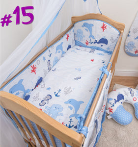 All Round Cot, Cot bed Bumper 4 Sided Pads with Pattern or Plain - babycomfort.co.uk