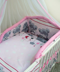 3 Pcs Bedding Set 190cm Padded Cot Bed Bumper 140x70 cm - Mika - babycomfort.co.uk
