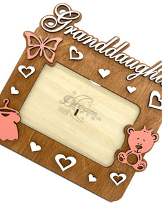 Granddaughter Wooden Photo Frame Handmade for Tabletop Wall Decorative Gift Idea - babycomfort.co.uk