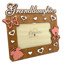 Load image into Gallery viewer, Granddaughter Wooden Photo Frame Handmade for Tabletop Wall Decorative Gift Idea - babycomfort.co.uk