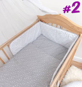 6 Piece Baby Toddler Cot CotBed Bedding Set Regular Safety Bumper + Cotton Sheet - babycomfort.co.uk