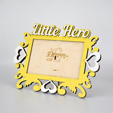 Load image into Gallery viewer, Little Hero, Wooden Photo Frame Custom Hand Made for Tabletop or Wall, Decorative Style, Gift idea