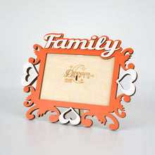 Load image into Gallery viewer, Family, Wooden Photo Frame Custom Hand Made for Tabletop or Wall, Decorative Style, Gift idea