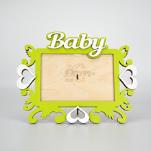 Load image into Gallery viewer, Baby, Wooden Photo Frame Custom Hand Made for Tabletop or Wall, Decorative Style, Gift idea