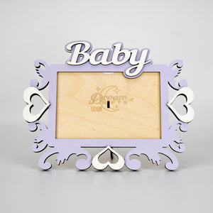 Baby, Wooden Photo Frame Custom Hand Made for Tabletop or Wall, Decorative Style, Gift idea