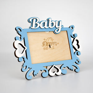 Baby, Wooden Photo Frame Custom Hand Made for Tabletop or Wall, Decorative Style, Gift idea