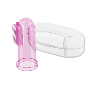 Newborn Toothbrush & Gum Massager/Silicone Finger Brush with Case - babycomfort.co.uk