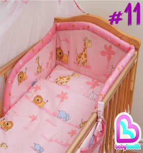 5 Piece Baby Kids Bedding Set Duvet Cover / Safety Bumper to fit Cot / Cot Bed - babycomfort.co.uk