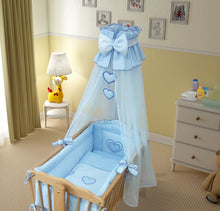 Load image into Gallery viewer, 9 Piece Crib Baby Bedding Set 90 x 40 cm Fits Swinging /Rocking Cradle - Heart - babycomfort.co.uk