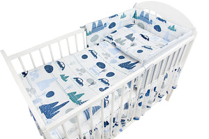 3 Pcs Nursery Baby Bedding Set Duvet Cover Pillowcase Cot Bumper Regular Printed - babycomfort.co.uk