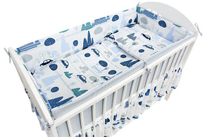 3 Pcs Baby Cot Bedding Set With Large All Round Safety Bumper - babycomfort.co.uk
