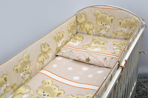 6 Pcs Nursery Baby Cot Bedding Set, All-Round Bumper 360cm, 120x60cm - Mika - babycomfort.co.uk