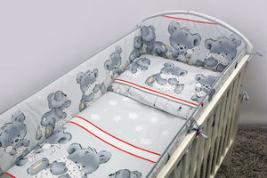 4 Piece Toddler Kids Cot Bed Set 120x90 cm Duvet Pillow Duvet Cover Pillowcase - Mika - babycomfort.co.uk
