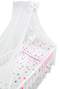 7 Piece Baby Bedding Set / Pillowcase / Duvet / Quilt Cover / Bumper / Canopy - babycomfort.co.uk