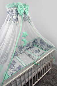 8 Piece Baby Bedding Set with All-Round Bumper to Fit 140 x 70 cm Cot Bed - Mika - babycomfort.co.uk