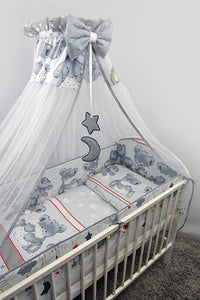8 Piece Baby Cot Bedding Set with All-Round Bumper to Fit 120 x 60 cm Cot - Mika - babycomfort.co.uk