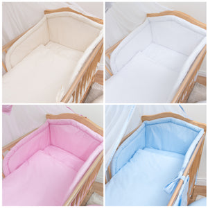 3 Piece Baby Bedding Set with Thick Bumper to fit 120x60 cm Cot - Plain - babycomfort.co.uk