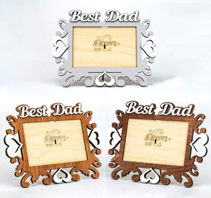 Best Dad Photo Frame Handmade Tabletop Wall Decorative Hearts Style Gift Idea