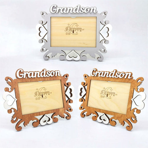 Grandson Photo Frame Handmade Tabletop or Wall Decorative Style Baby Gift Idea - babycomfort.co.uk