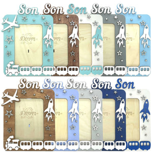 Son Wooden Photo Frame Handmade for Tabletop Wall Decorative Baby Gift Idea - babycomfort.co.uk