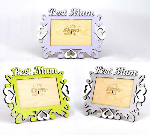Best Mum Photo Frame Handmade Tabletop Wall Decorative Hearts Style Gift Idea