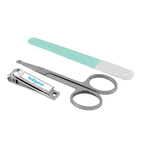 Baby Manicure Set: Nail File, Scissors, Clippers (0+ Months) - Turquoise - babycomfort.co.uk